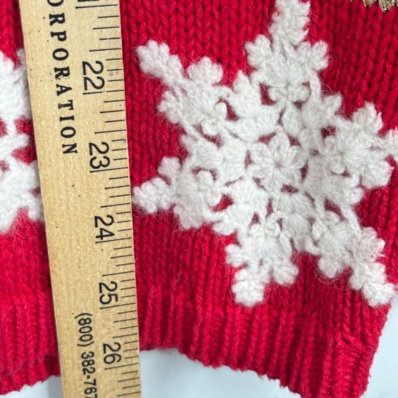 VTG 90s Xmas Cardigan P Patchwork Ugly Christmas Sweater Granny Bird Poinsettia - Picture 8 of 11